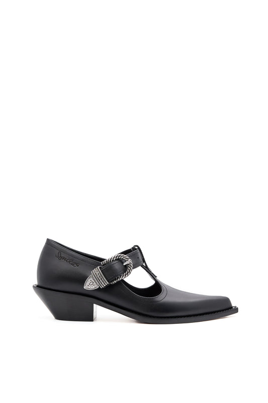 BANDIDO Woman's Low Boots T-Bar in Black Veal