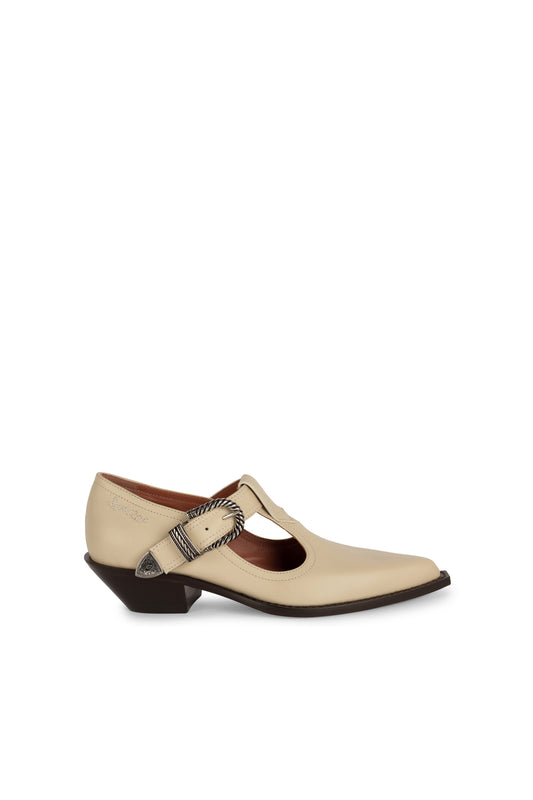 BANDIDO Woman's Low Boots in Off White Brushed Calf