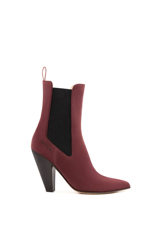 BOLERO Woman's Ankle Boots in Melanzana Crusted Suede