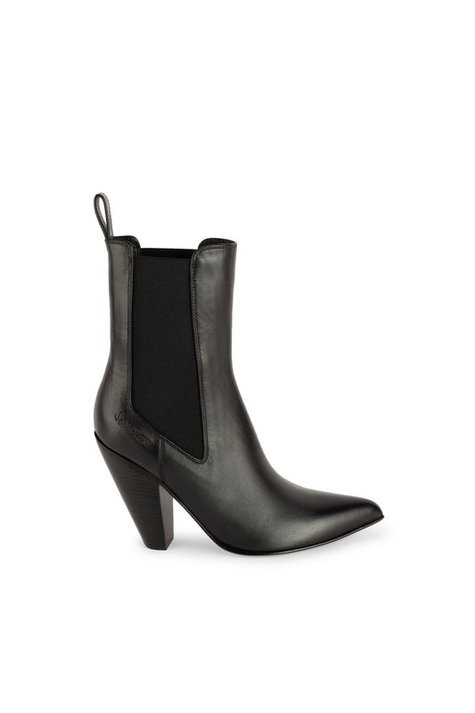 BOLERO Woman's Chelsea Boots in Black Vitello Nappato