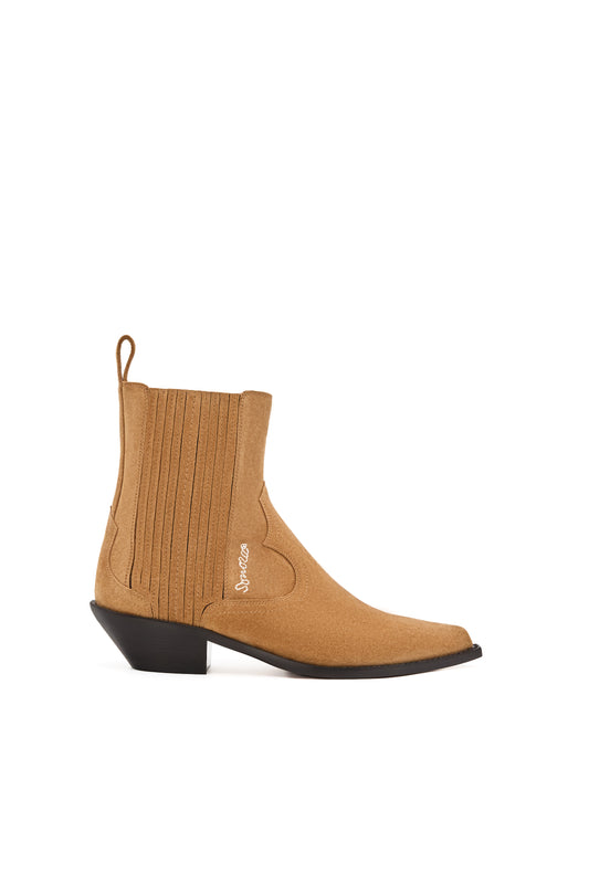 HERNAN Woman's Ankle Boots in Tobacco Crusted Suede