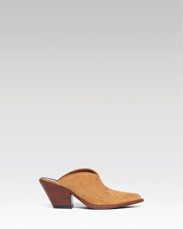MAYA Women's Sabot in Camel Suede / Insert on tone