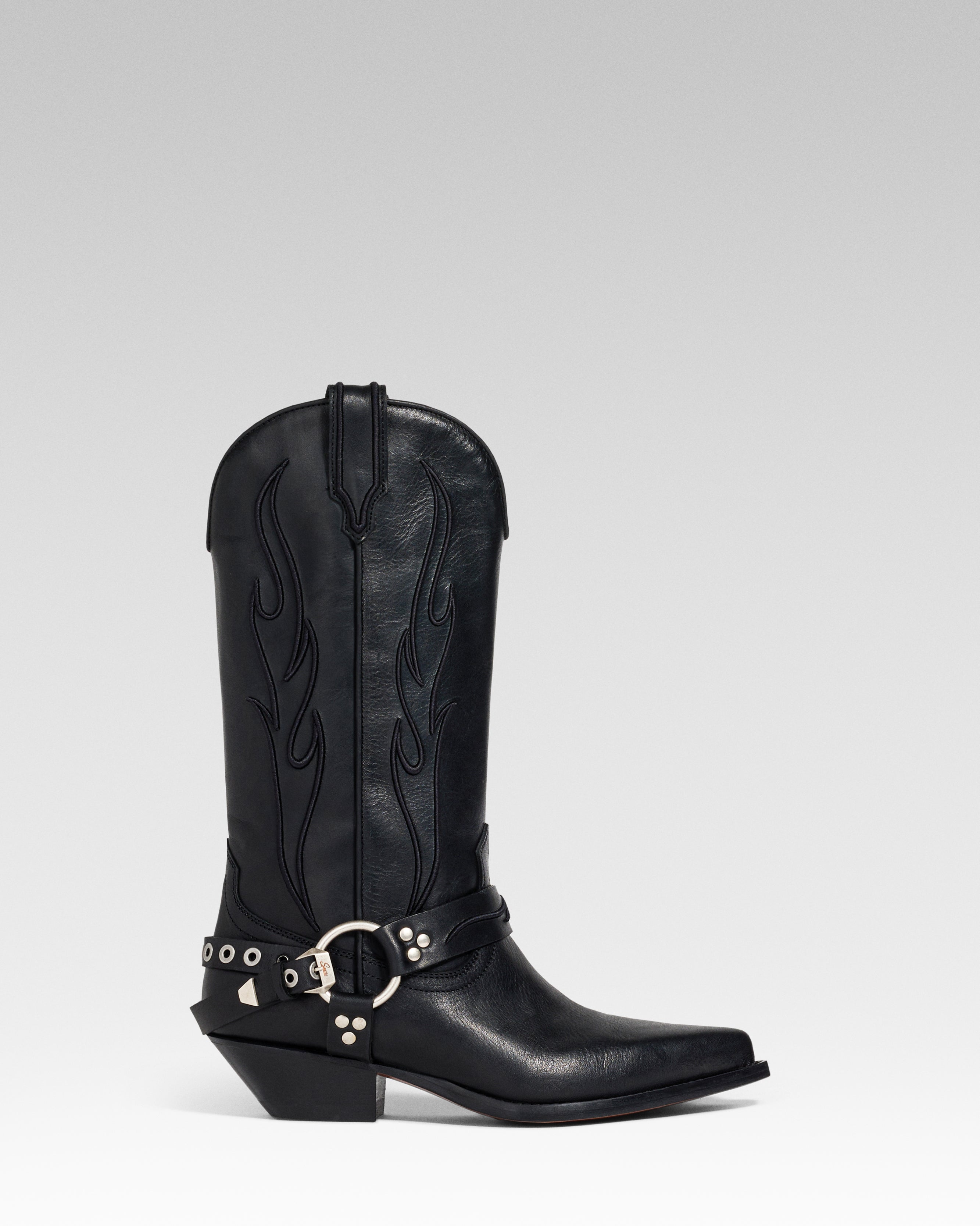 SANTA FE BELT Woman's Cowboy Boots in Black Culatta OT
