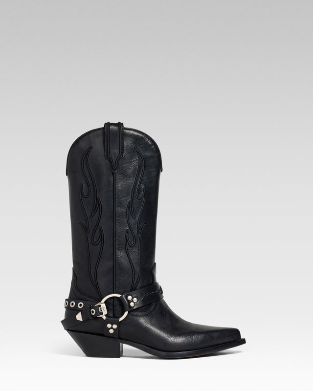 SANTA FE BELT Woman's Cowboy Boots in Black Culatta OT