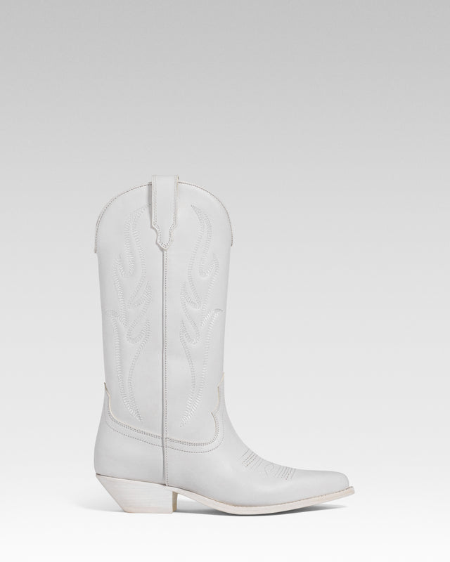 SANTA FE Woman's Cowboy Boots in White Culatta OT
