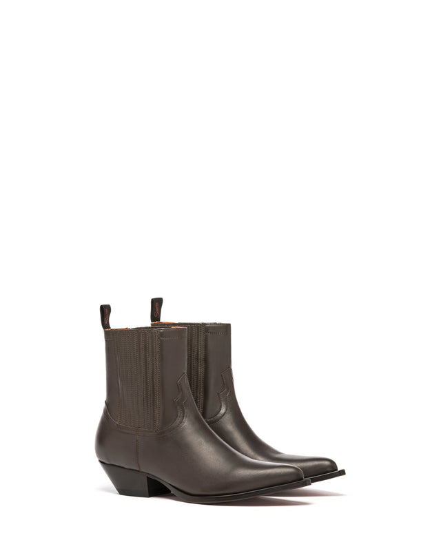 HIDALGO Men's Ankle Boots in Brown Calfskin