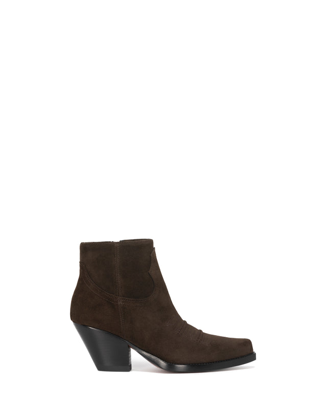 JALAPENO Women's Ankle Boots in Brown Suede Oil | On Tone Embroidery