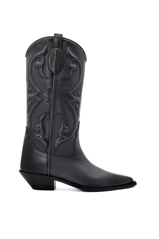 YUMA Woman's Cowboy Boots in Black Vitello Nappato