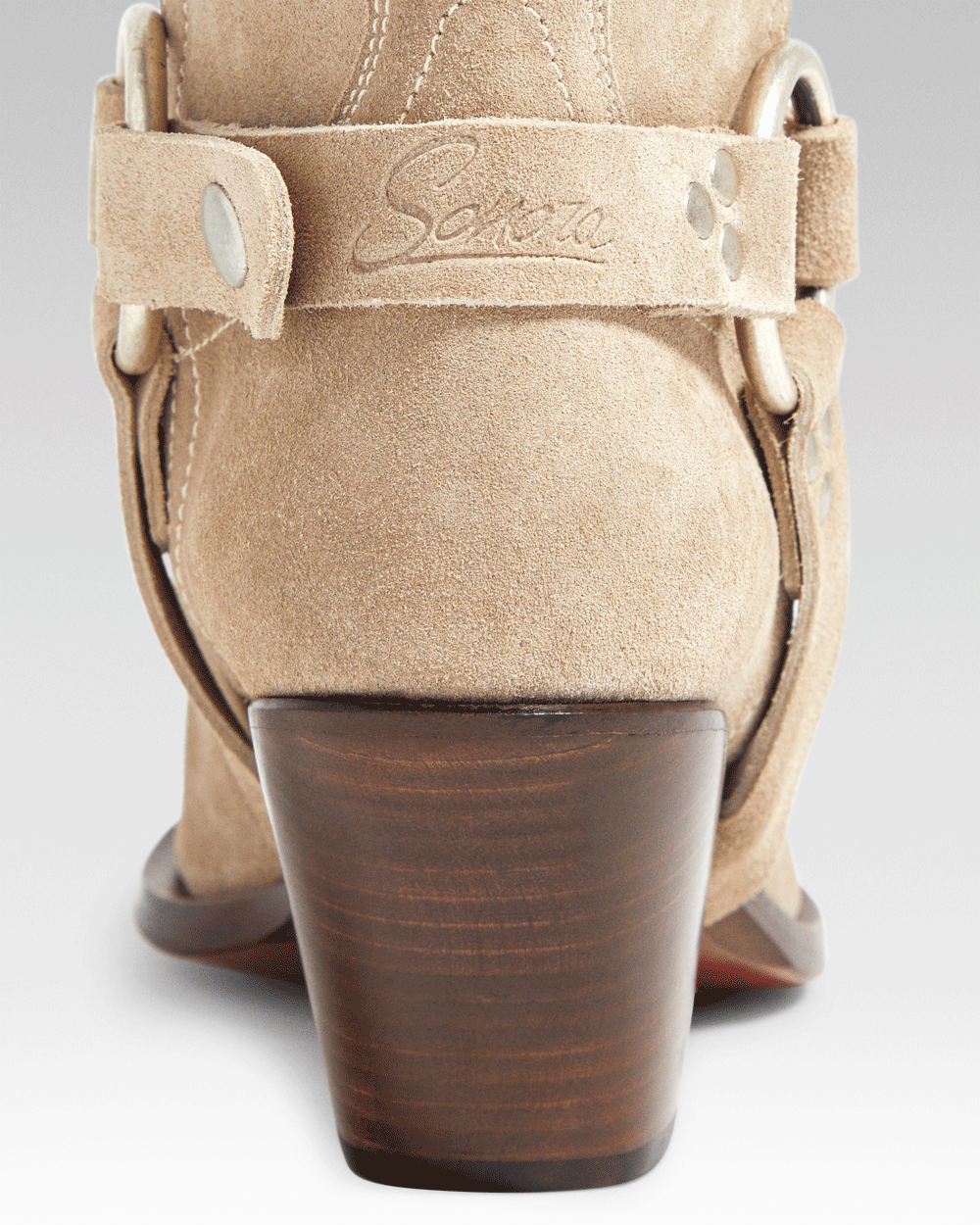 ATOKA BELT  Women's Ankle Boots in Sand Suede | Leather Harness