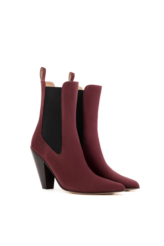BOLERO Woman's Ankle Boots in Melanzana Crusted Suede