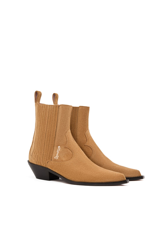 HERNAN Woman's Ankle Boots in Tobacco Crusted Suede