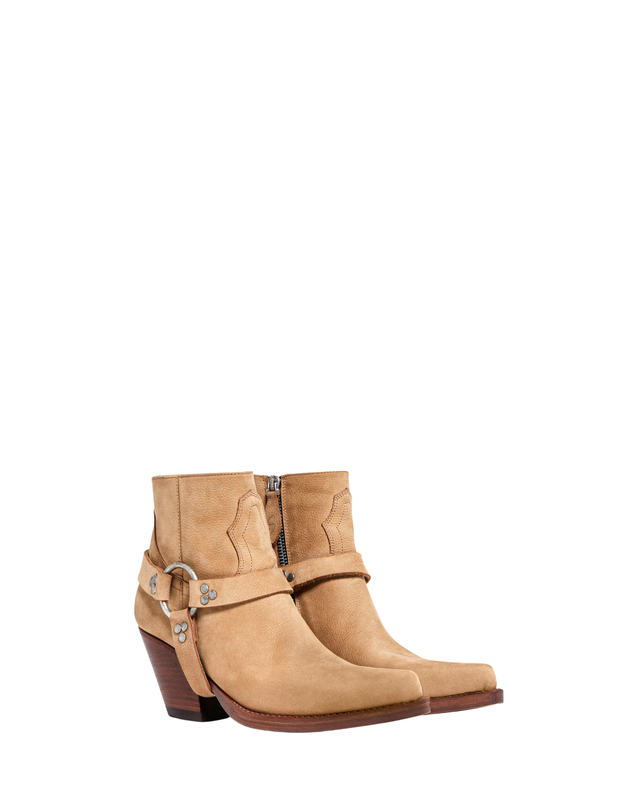 JALAPENO BELT Women's Ankle Boots in Desert Nabuk | Leather Harness