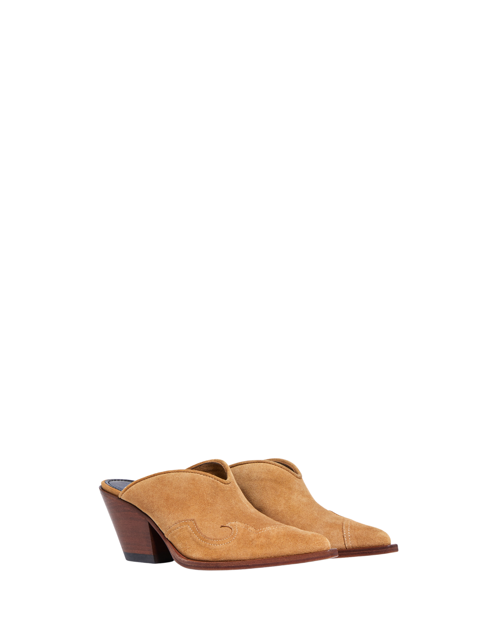 MAYA Women's Sabot in Camel Suede / Insert on tone
