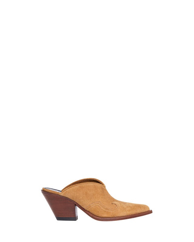 MAYA Women's Sabot in Camel Suede / Insert on tone