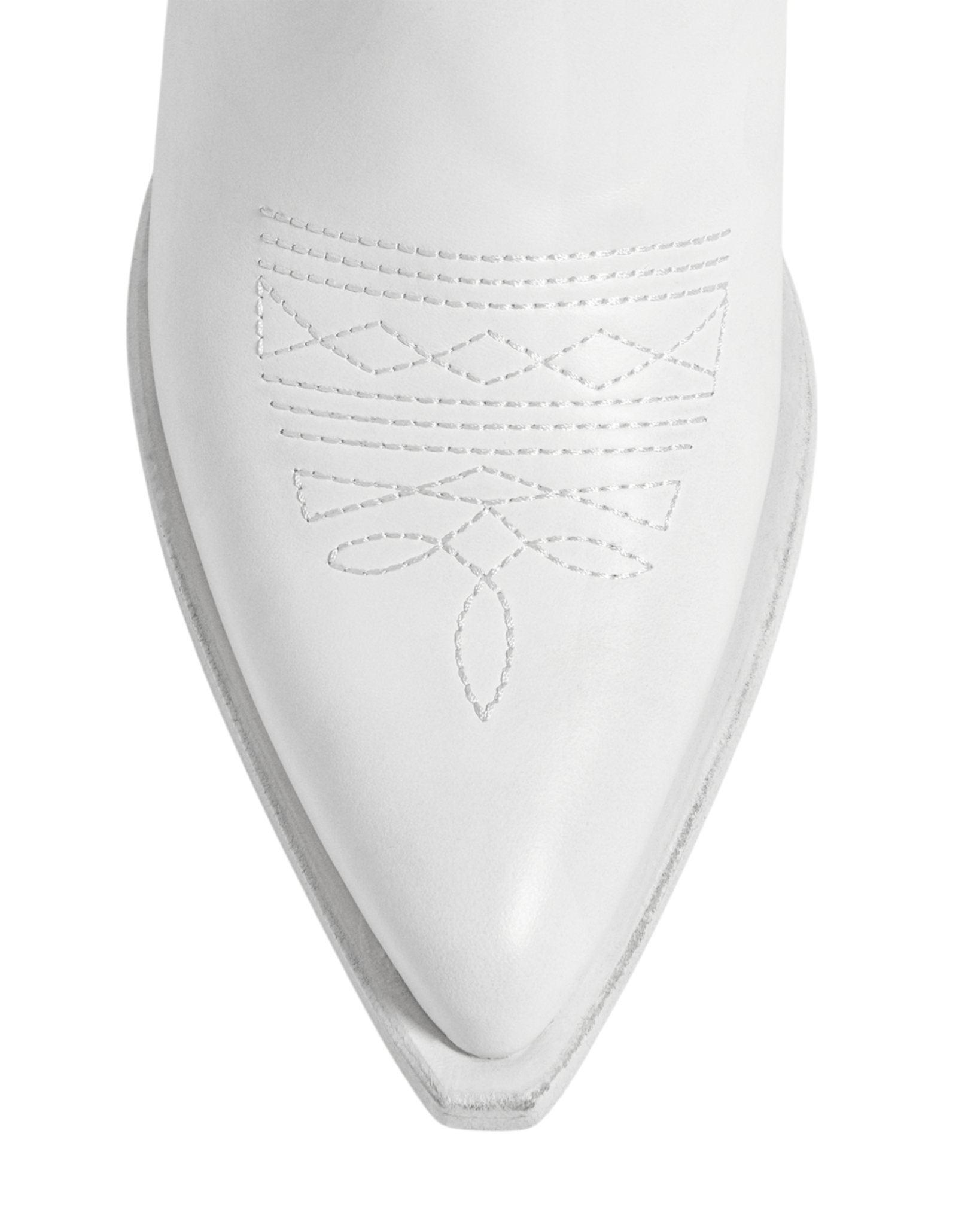 SANTA FE Women's Cowboy Boots in  White Calf Leather | On Tone Embroidery