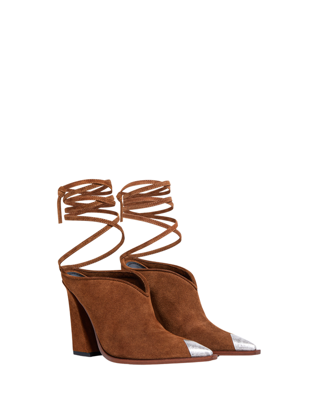 SANTIAGO LACES Women's Sabot in Rusty Brown Suede