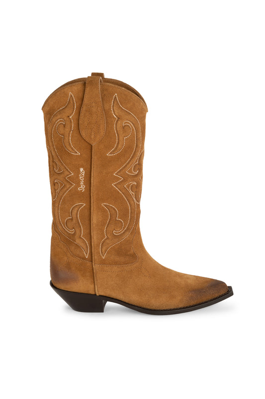 YUMA Woman's Cowboy Boots in Tobacco Crusted Suede
