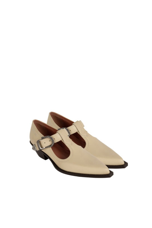 BANDIDO Woman's Low Boots in Off White Brushed Calf