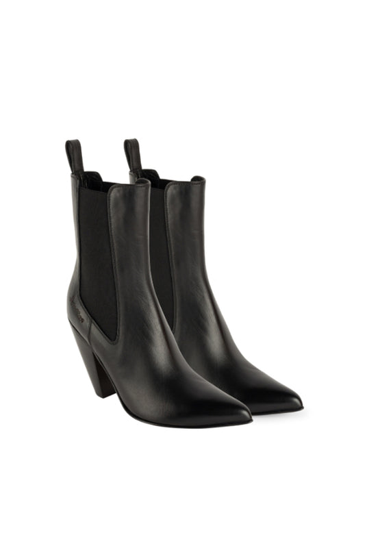 BOLERO Woman's Chelsea Boots in Black Vitello Nappato