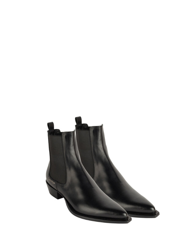 Hermano Men's Ankle Boots in Black Veal
