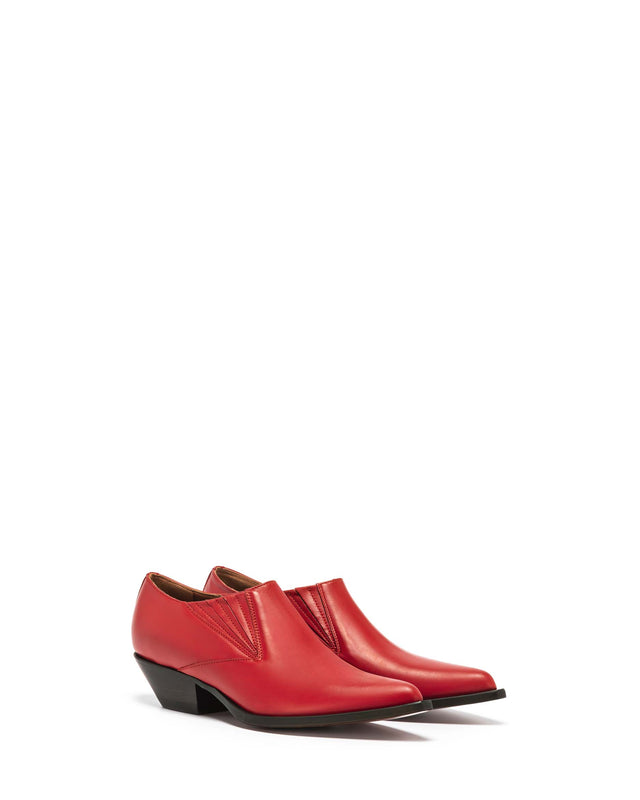 CHIHUAHUA Men's Low Boots in Red Calfskin_Side_02