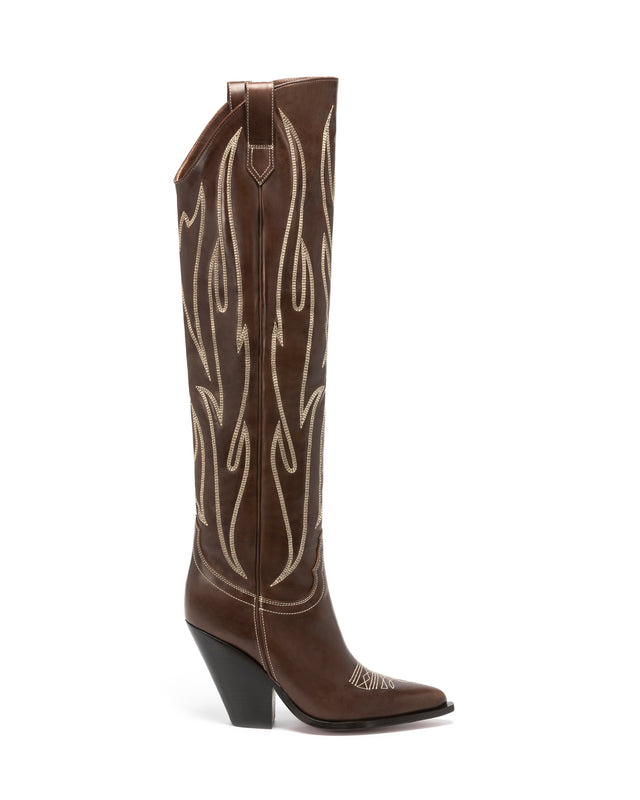     HERMOSILLO-90-Women_s-Knee-Boots-in-Brown-Vacchetta-Off-White-Embroidery_01_Side