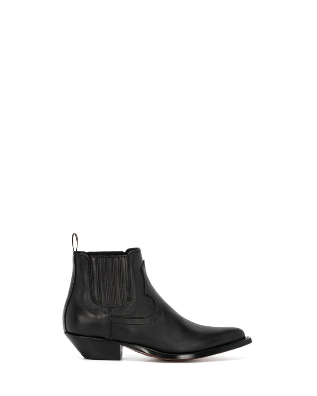 HIDALGO Women's Ankle Boots in Black Calfskin