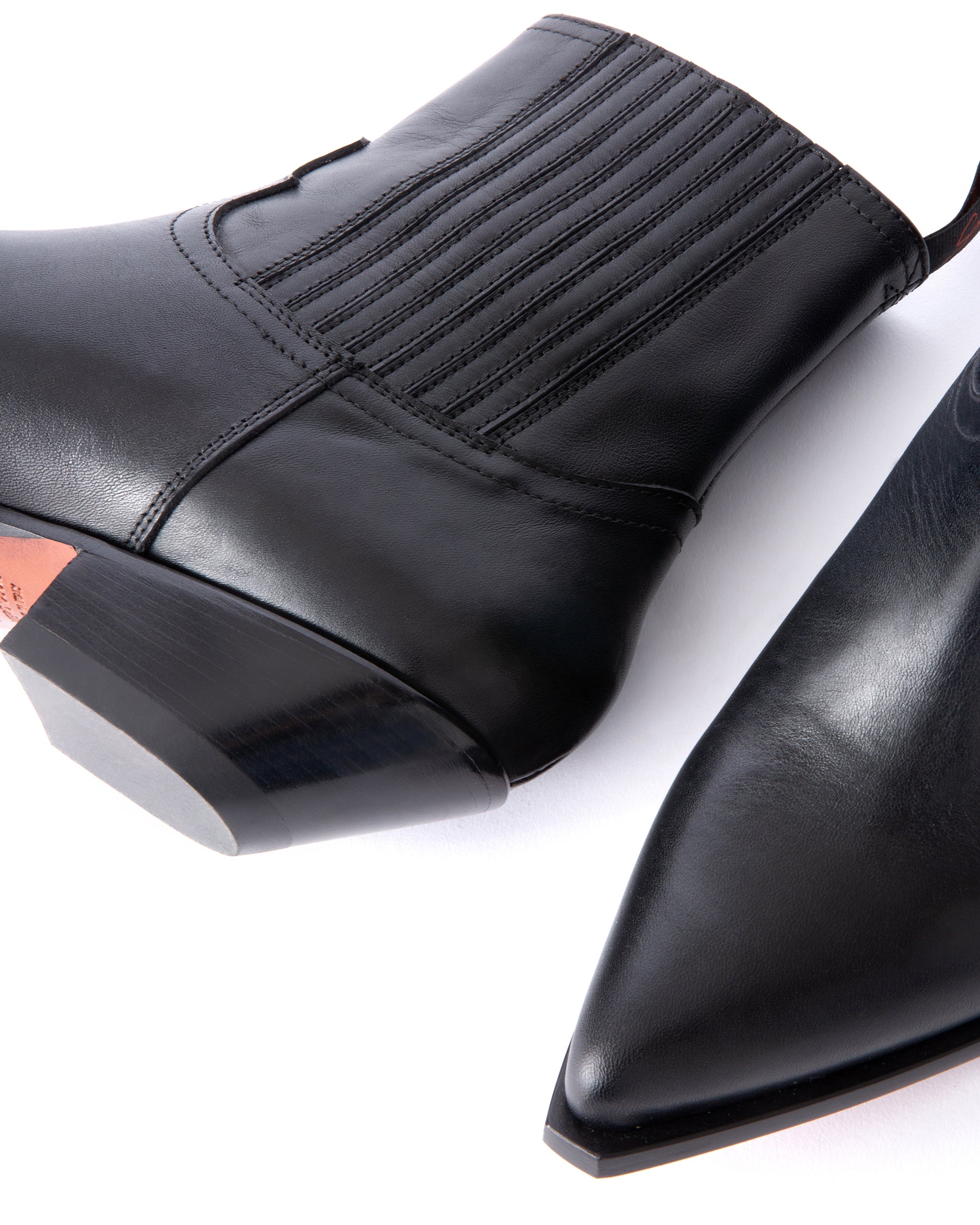 Hidalgo Women's Ankle Boots in Black Calfskin 03HIDALGO Women's Ankle Boots in Black Calfskin_Detail_01