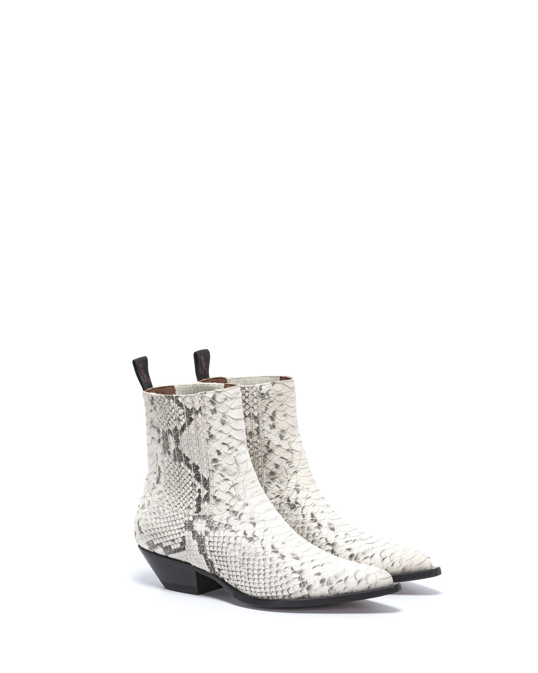 HIDALGO Men's Ankle Boots in Grey Printed Python