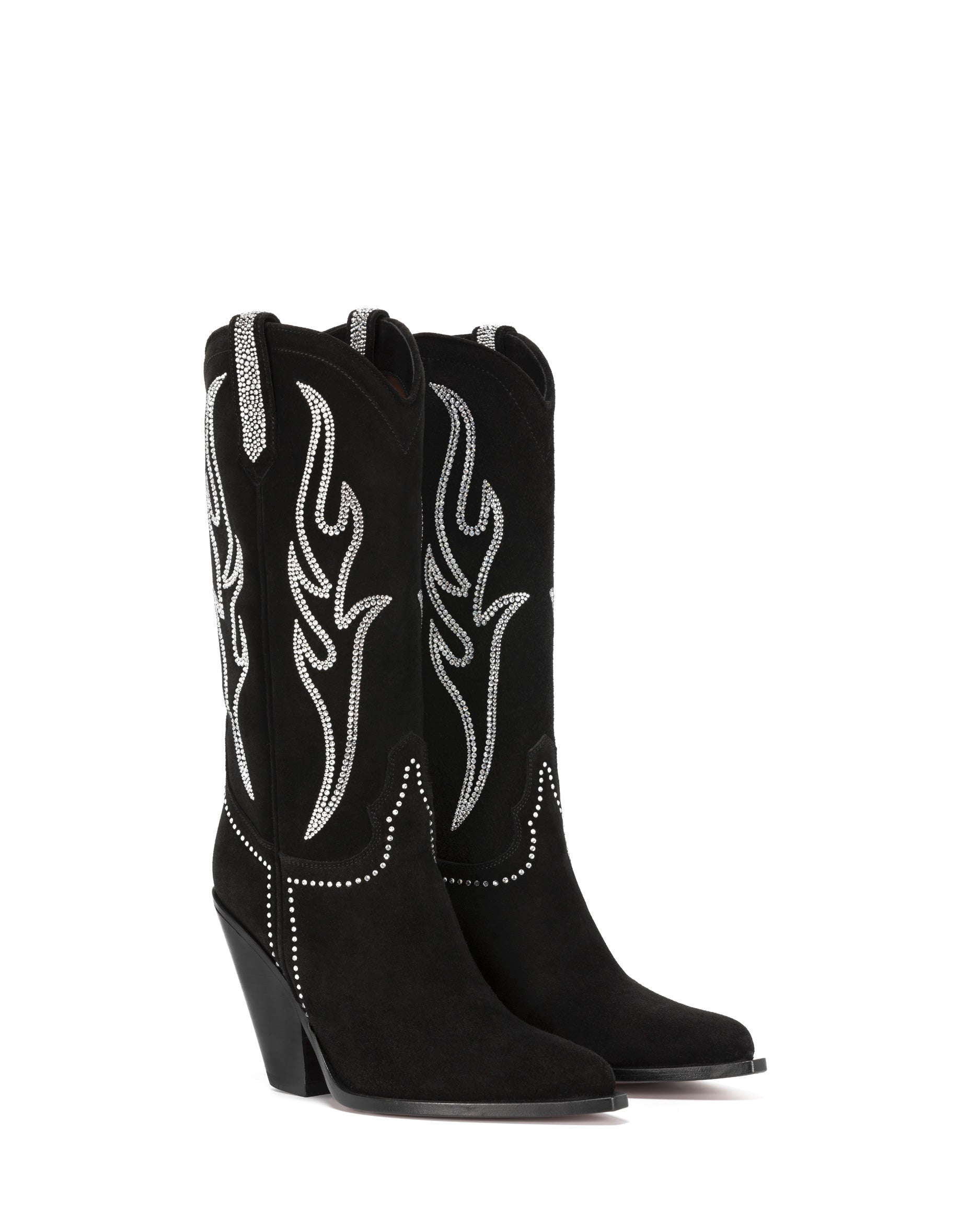 SANTA-FE-90-Women_s-Cowboy-Boots-in-Black-Suede-with-Swarovski-Crystals_02_Front